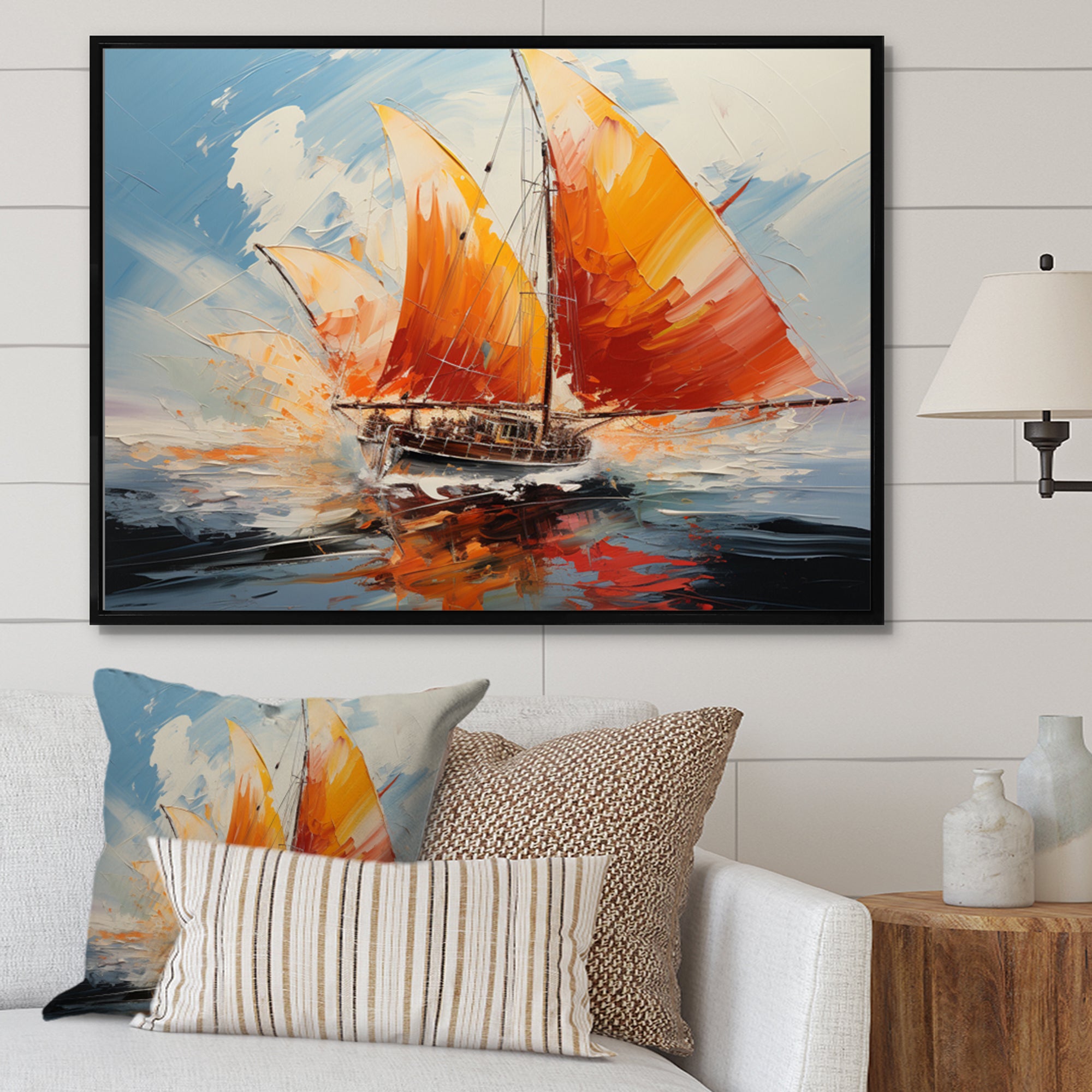 Boat Energetic Sails - Boat Canvas Wall Art