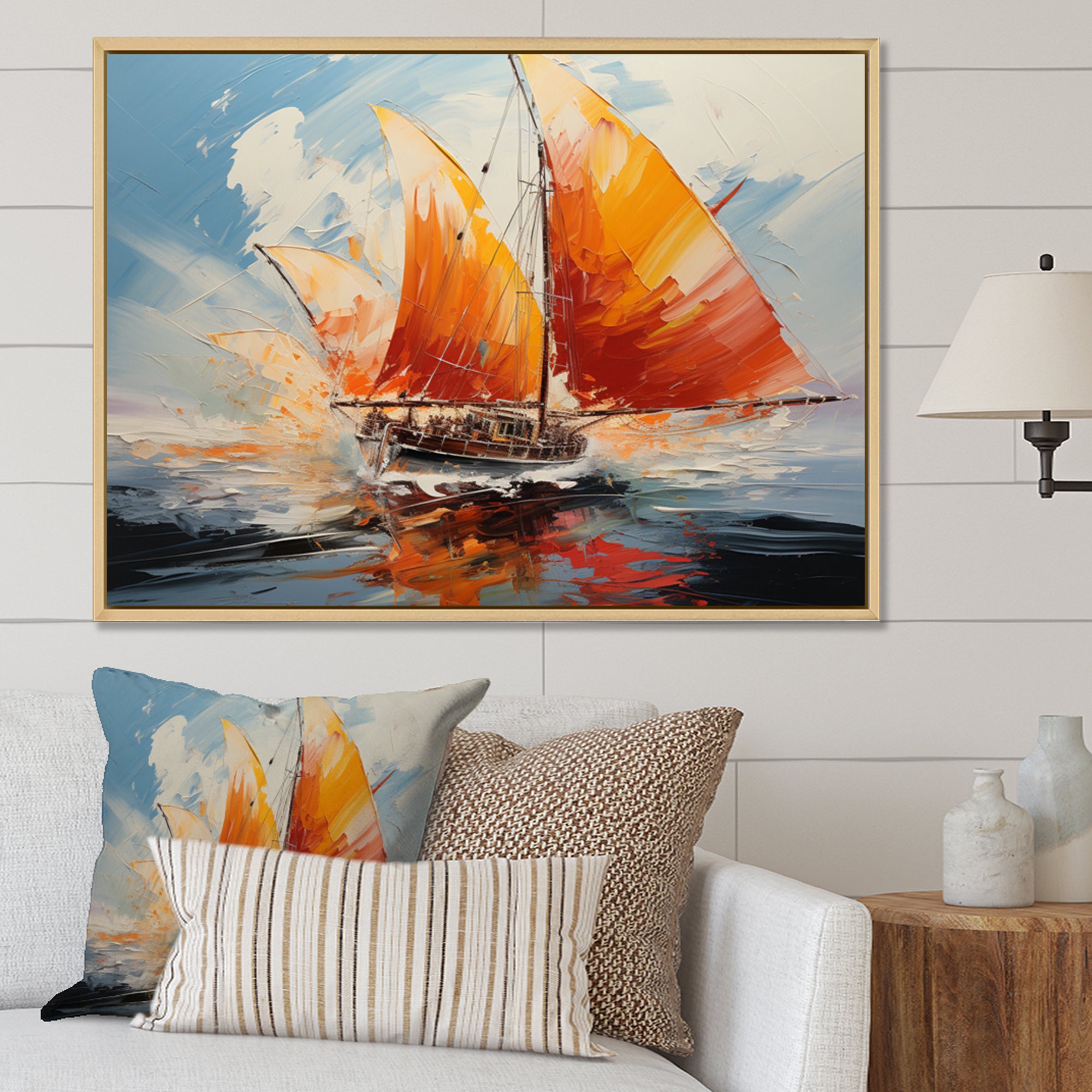 Boat Energetic Sails - Boat Canvas Wall Art