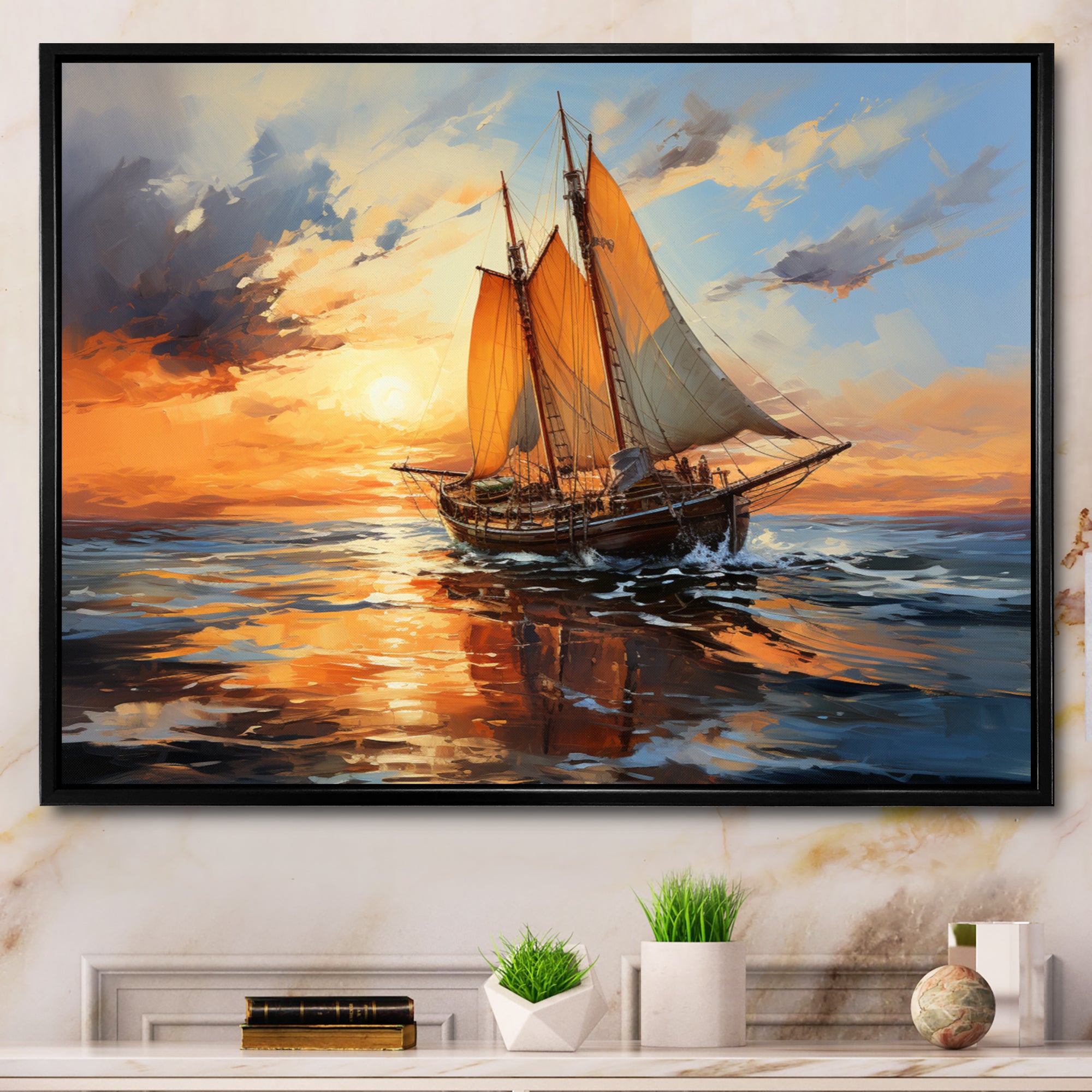 Boat Expressive Seascapes I - Boat Canvas Wall Art