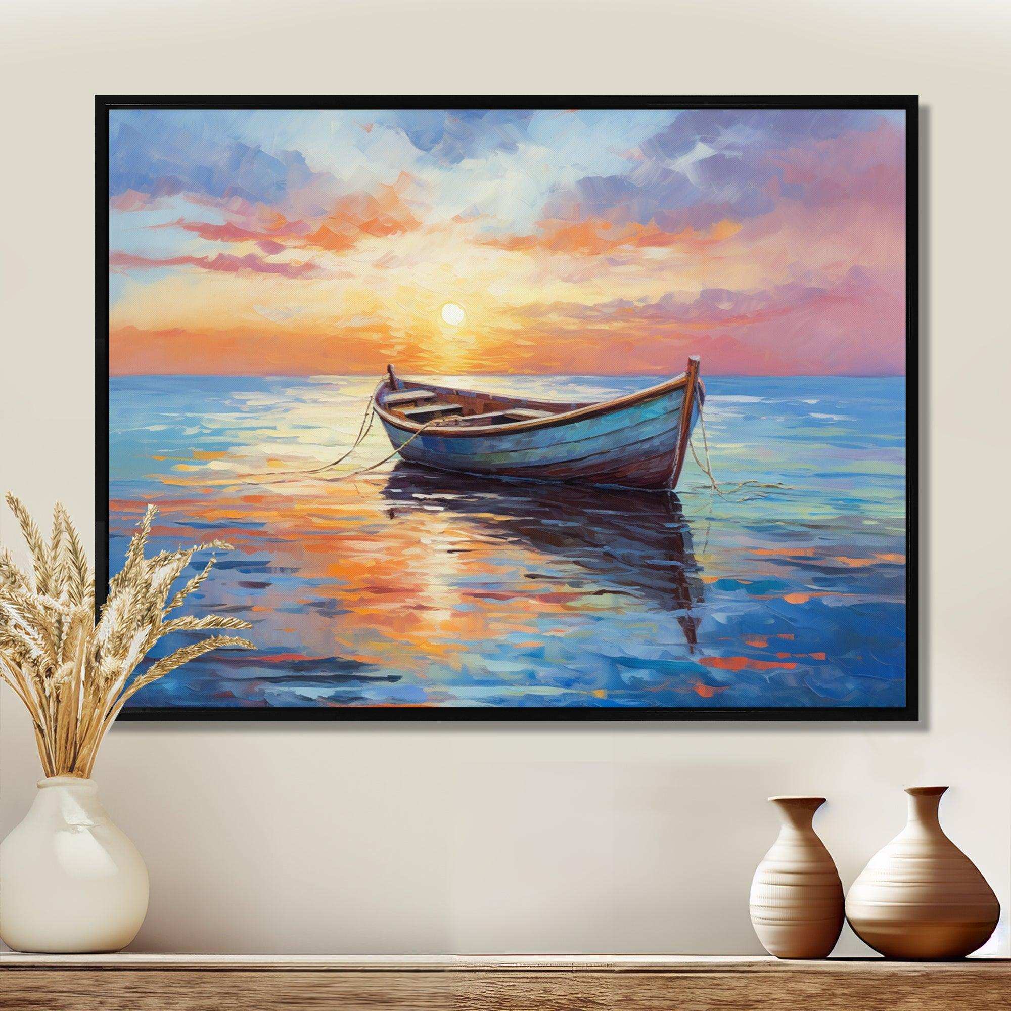 Boat Seascape Impression I - Transportation Canvas Wall Art
