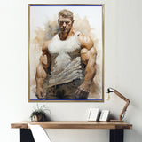 Bodybuilding Front Relaxed Pose I - Aerobic & Bodybuilding Canvas Wall Art