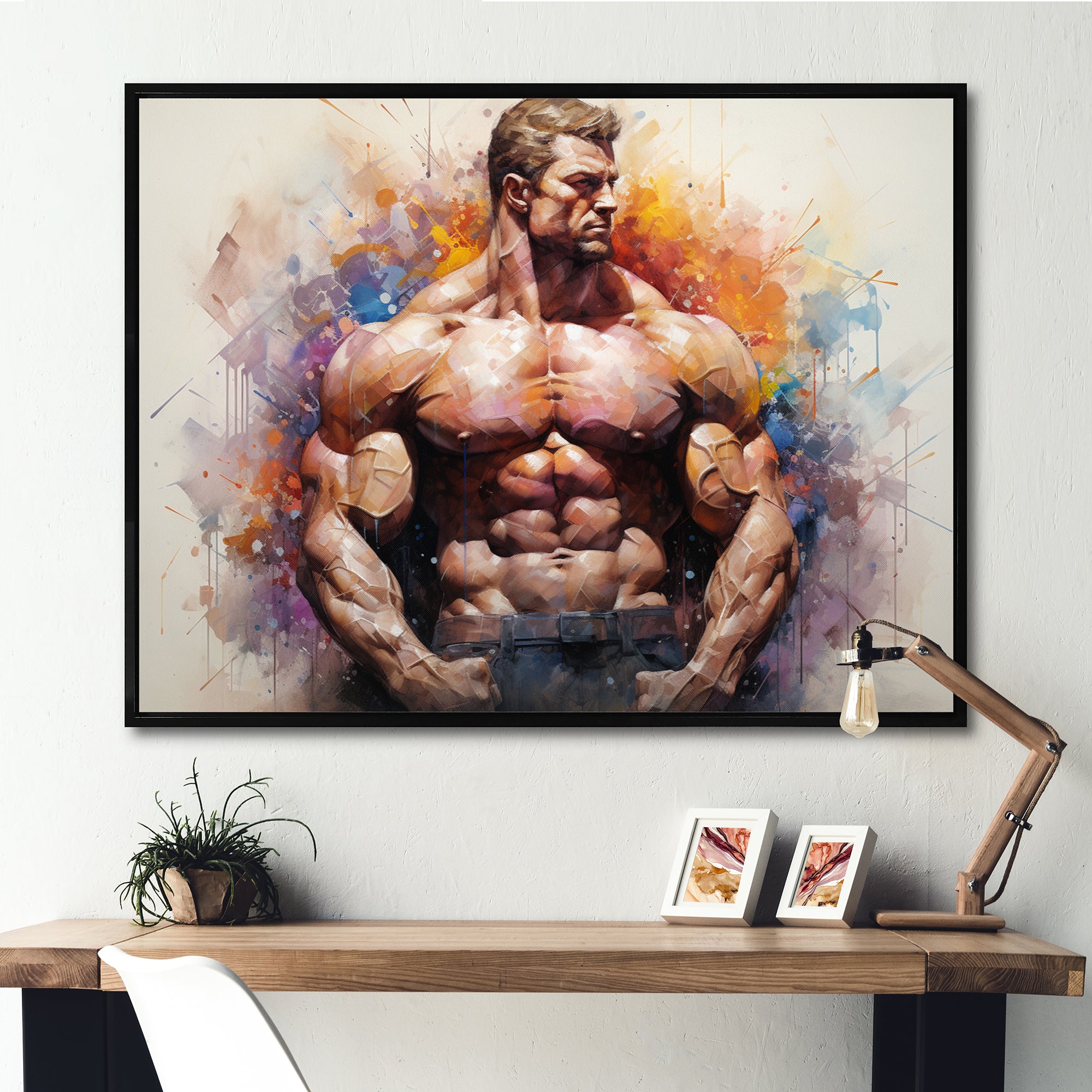 Bodybuilding Muscle Symphony I - Aerobic & Bodybuilding Canvas Wall Art