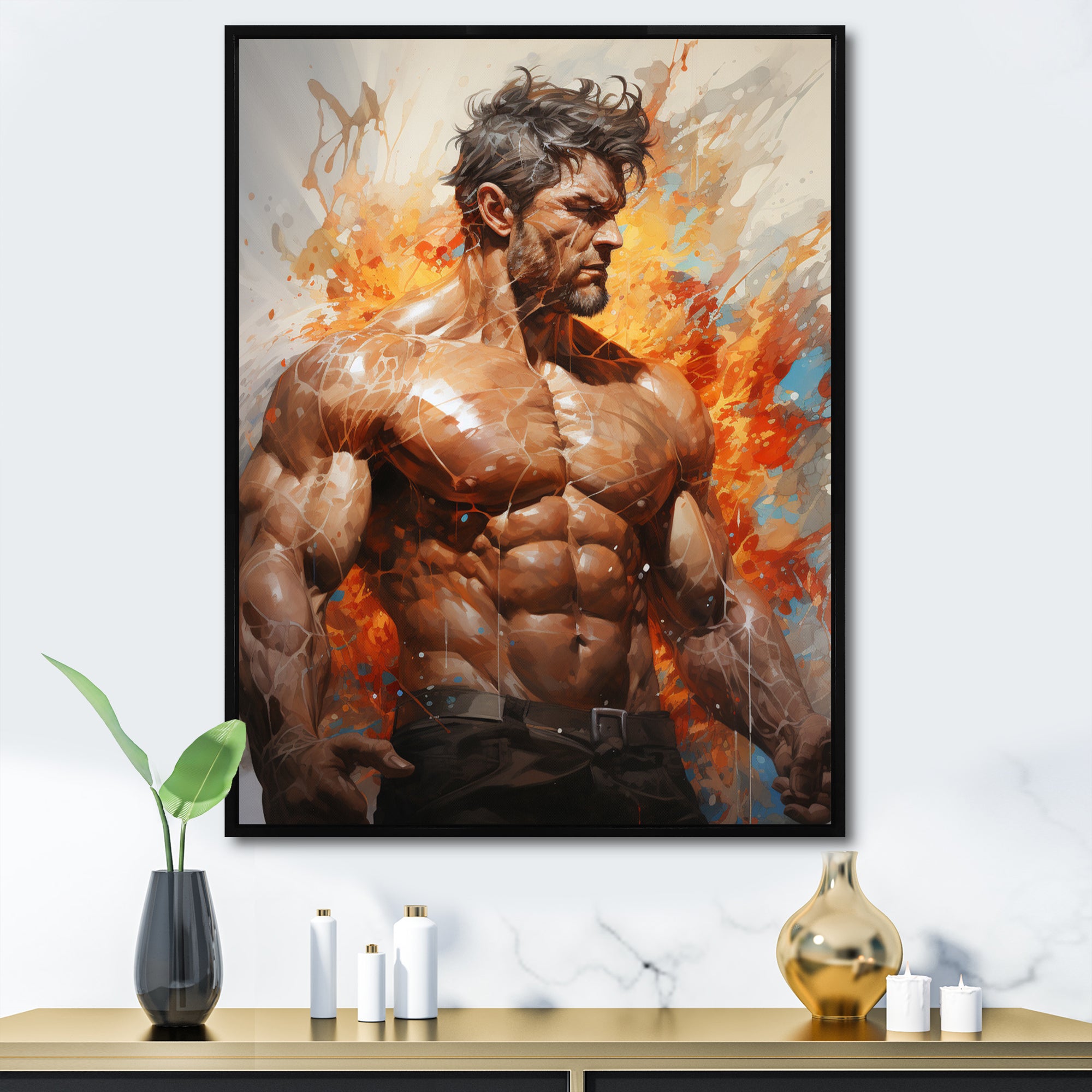 Bodybuilding The Flex - Aerobic & Bodybuilding Canvas Wall Art