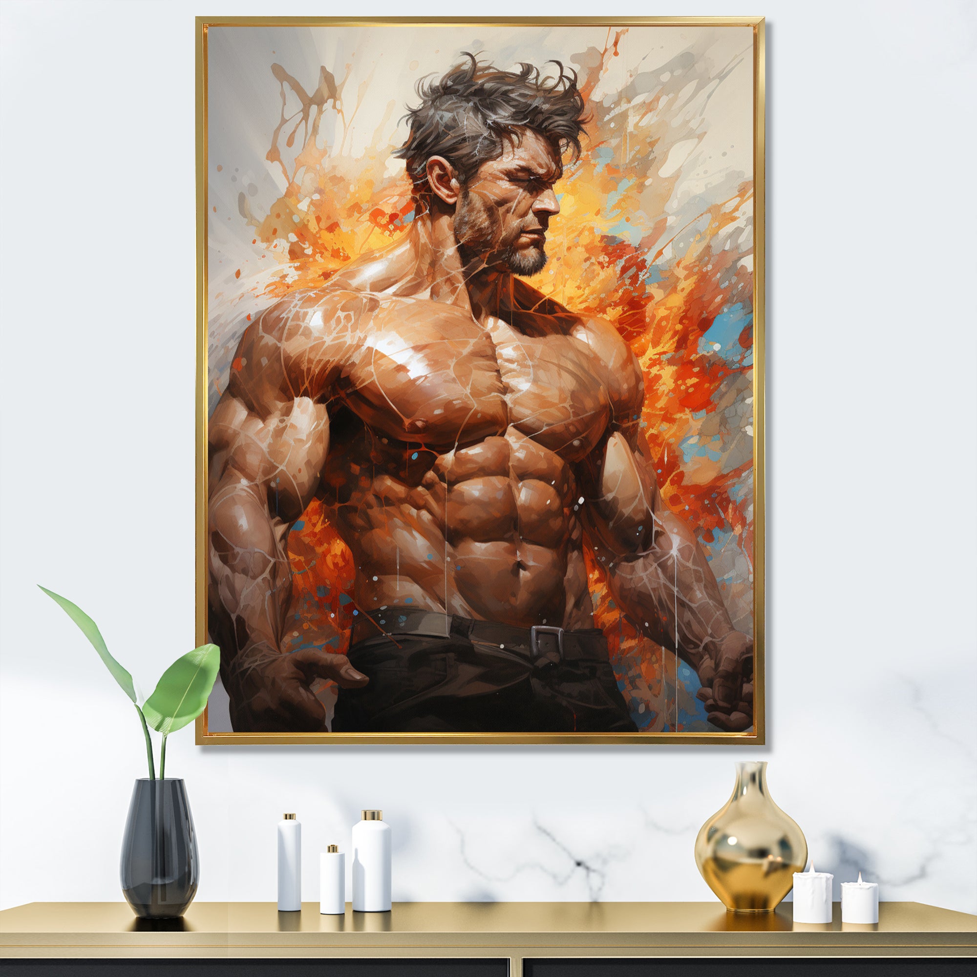 Bodybuilding The Flex - Aerobic & Bodybuilding Canvas Wall Art