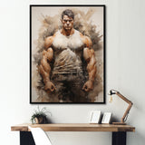 Bodybuilding The Titans Pose - Aerobic & Bodybuilding Canvas Wall Art