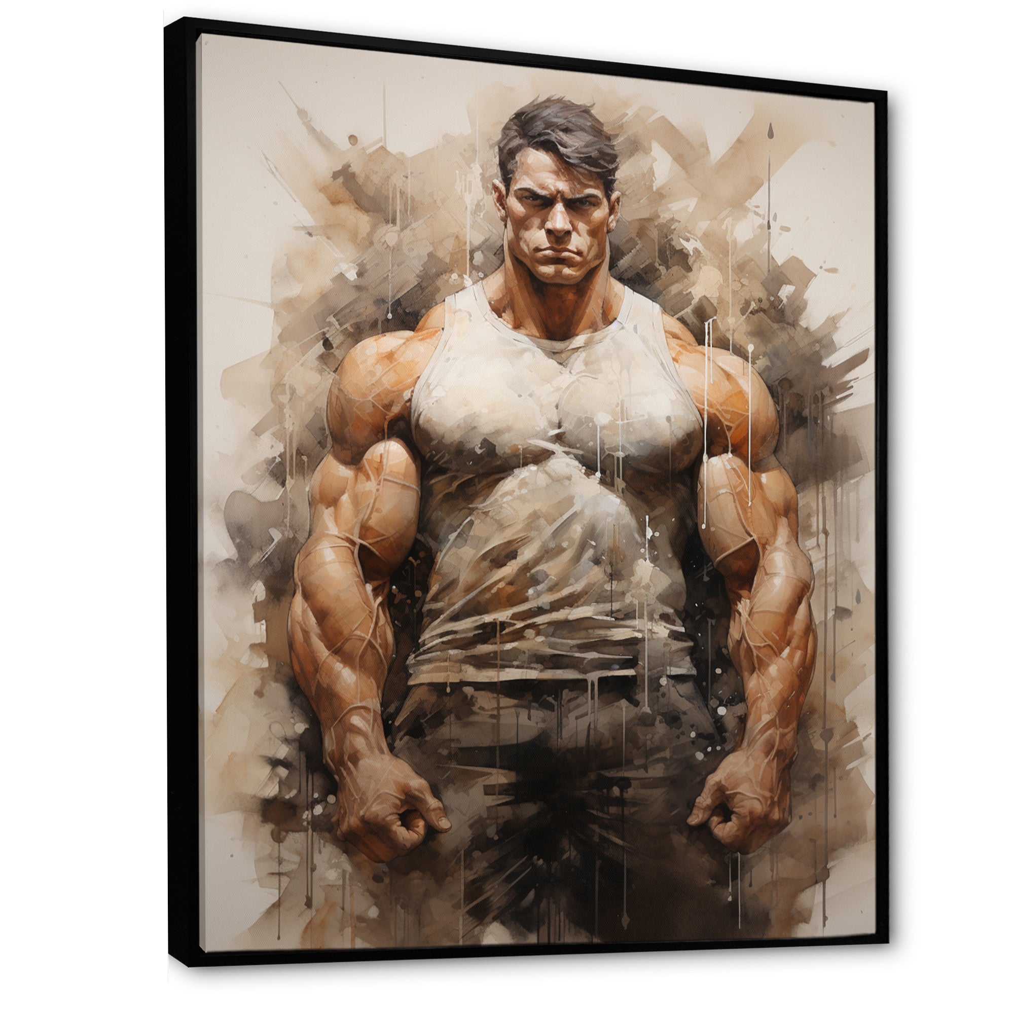 Bodybuilding The Titans Pose - Aerobic & Bodybuilding Canvas Wall Art