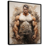 Bodybuilding The Titans Pose - Aerobic & Bodybuilding Canvas Wall Art