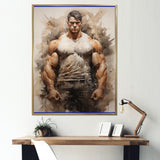 Bodybuilding The Titans Pose - Aerobic & Bodybuilding Canvas Wall Art