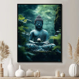 Teal Buddhism Buddhas Serenity I - Spiritual Canvas Wall Art