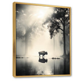 Grey Buffalo Ethereal Grazing - Buffalo Canvas Wall Art