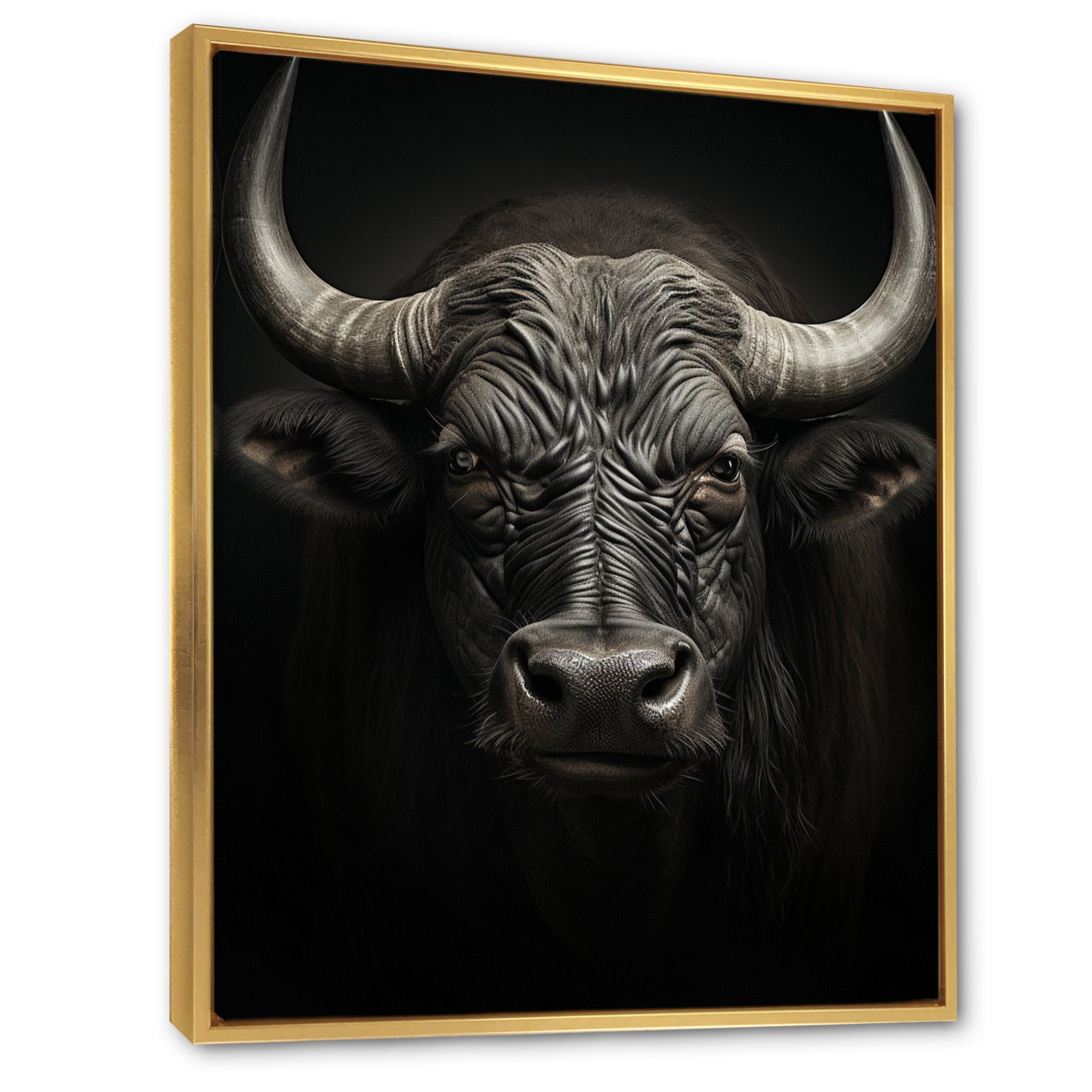 Grey Buffalo Majestic Horns - Buffalo Wall Art Prints