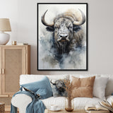 Grey Buffalo Majestic Profile Pointillism - Buffalo Wall Art Prints