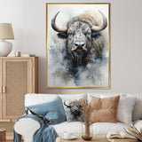 Grey Buffalo Majestic Profile Pointillism - Buffalo Wall Art Prints
