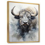 Grey Buffalo Majestic Profile Pointillism - Buffalo Wall Art Prints