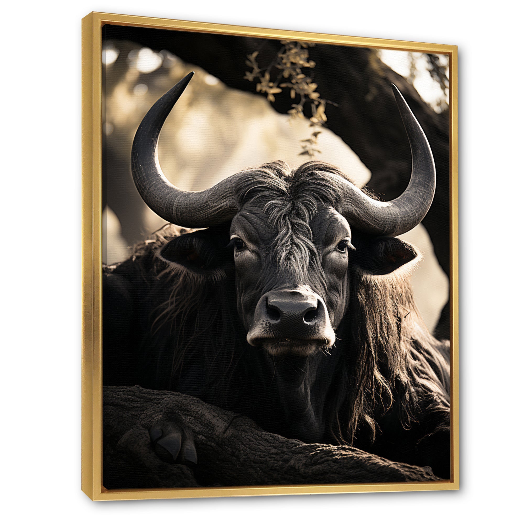 Grey Buffalo Serenity In Shadows - Gray Buffalo Wall Art
