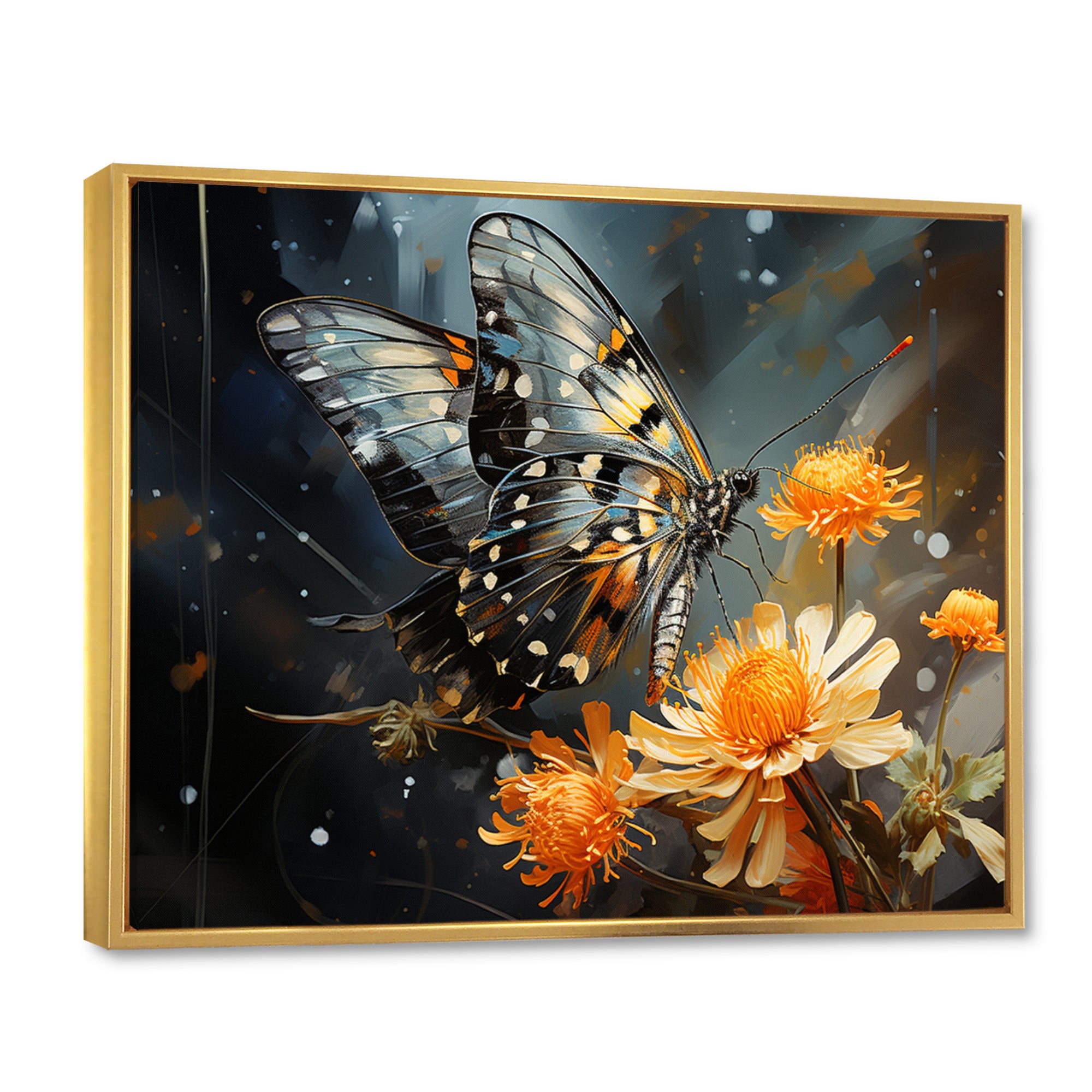 Yellow Black Butterfly Haven - Butterfly Canvas Wall Art