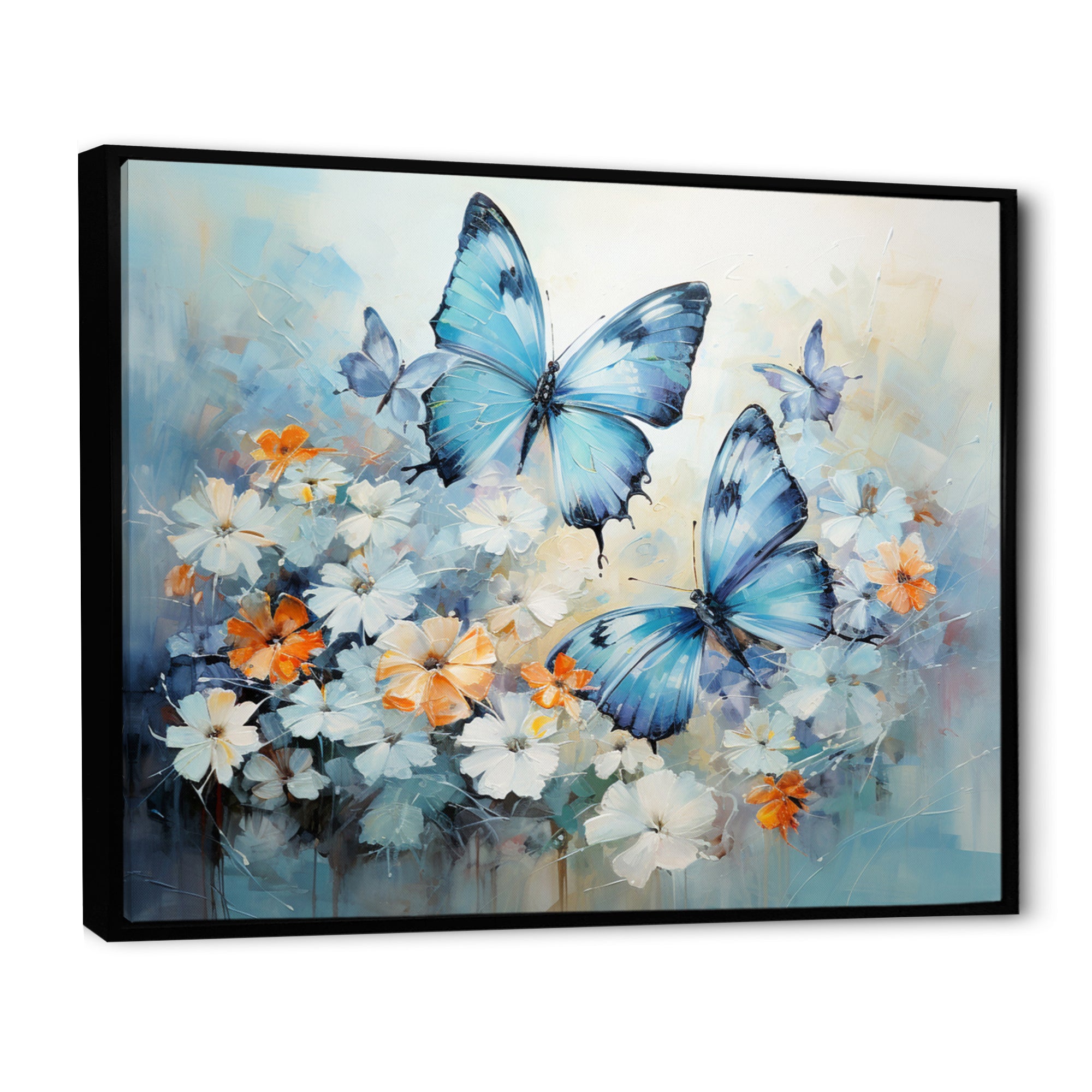 Blue White Butterfly Symphony - Butterfly Wall Decor