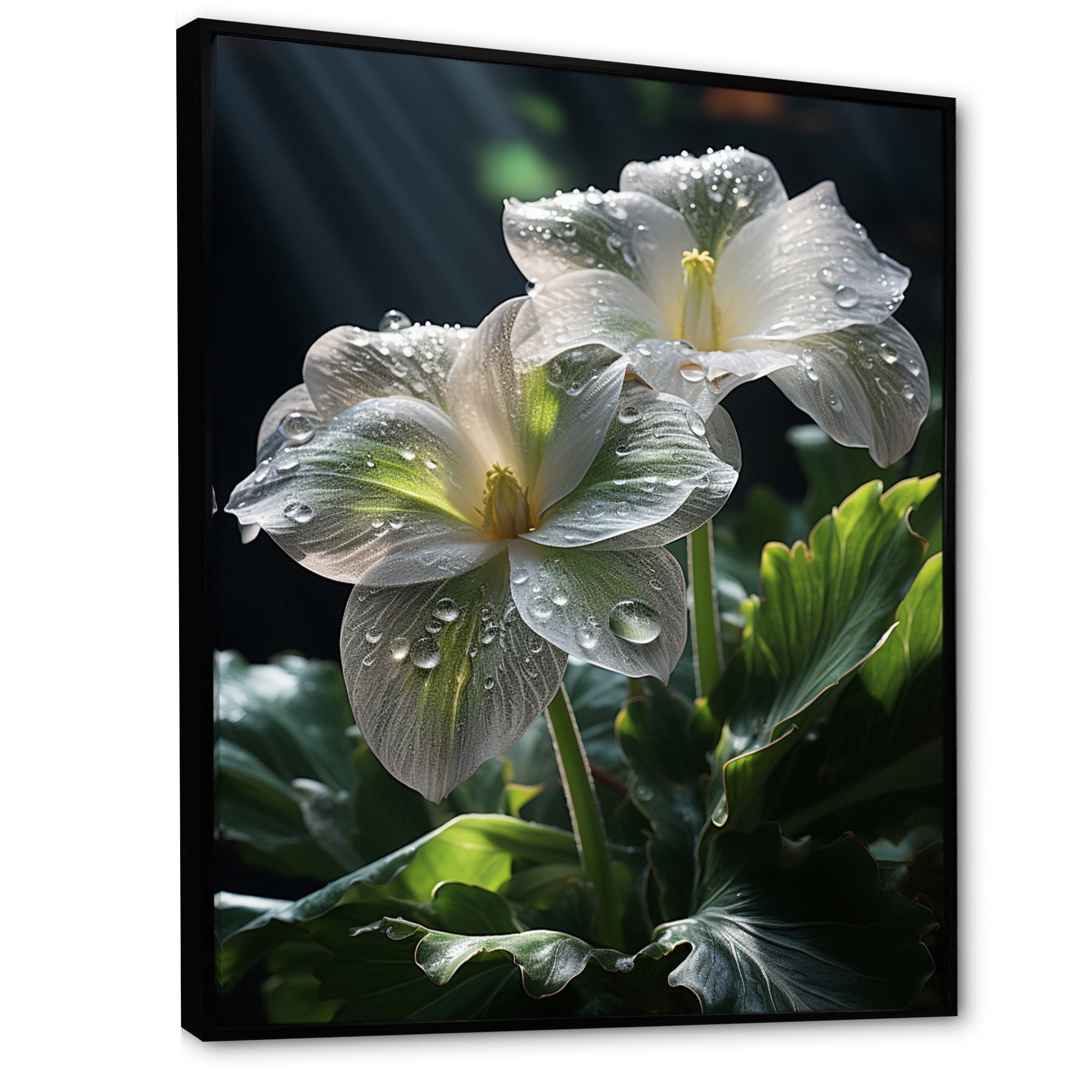 White Green Butterfly Portrait Vibrant - Butterfly Canvas Wall Art