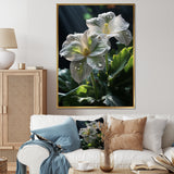 White Green Butterfly Portrait Vibrant - Butterfly Canvas Wall Art