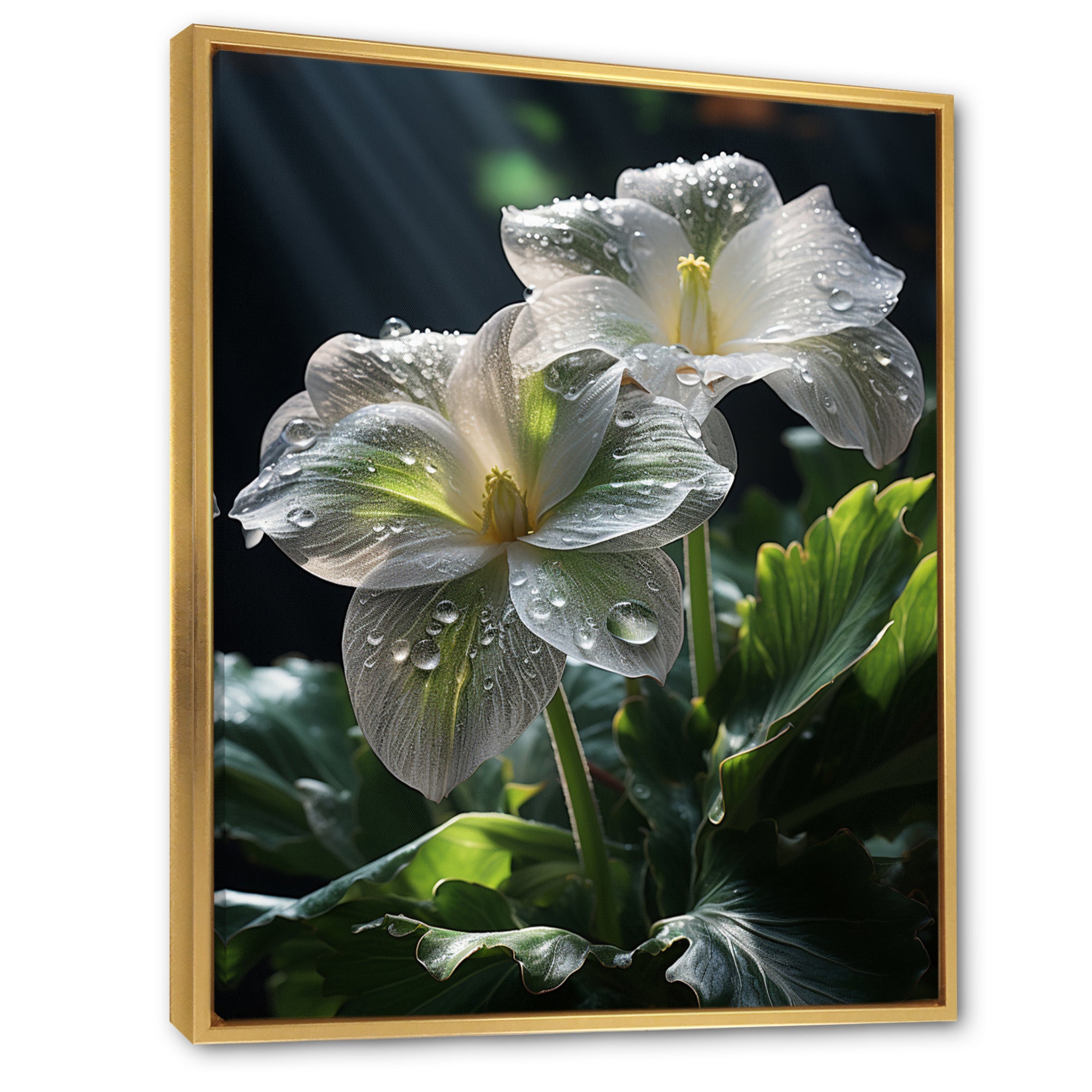 White Green Butterfly Portrait Vibrant - Butterfly Canvas Wall Art