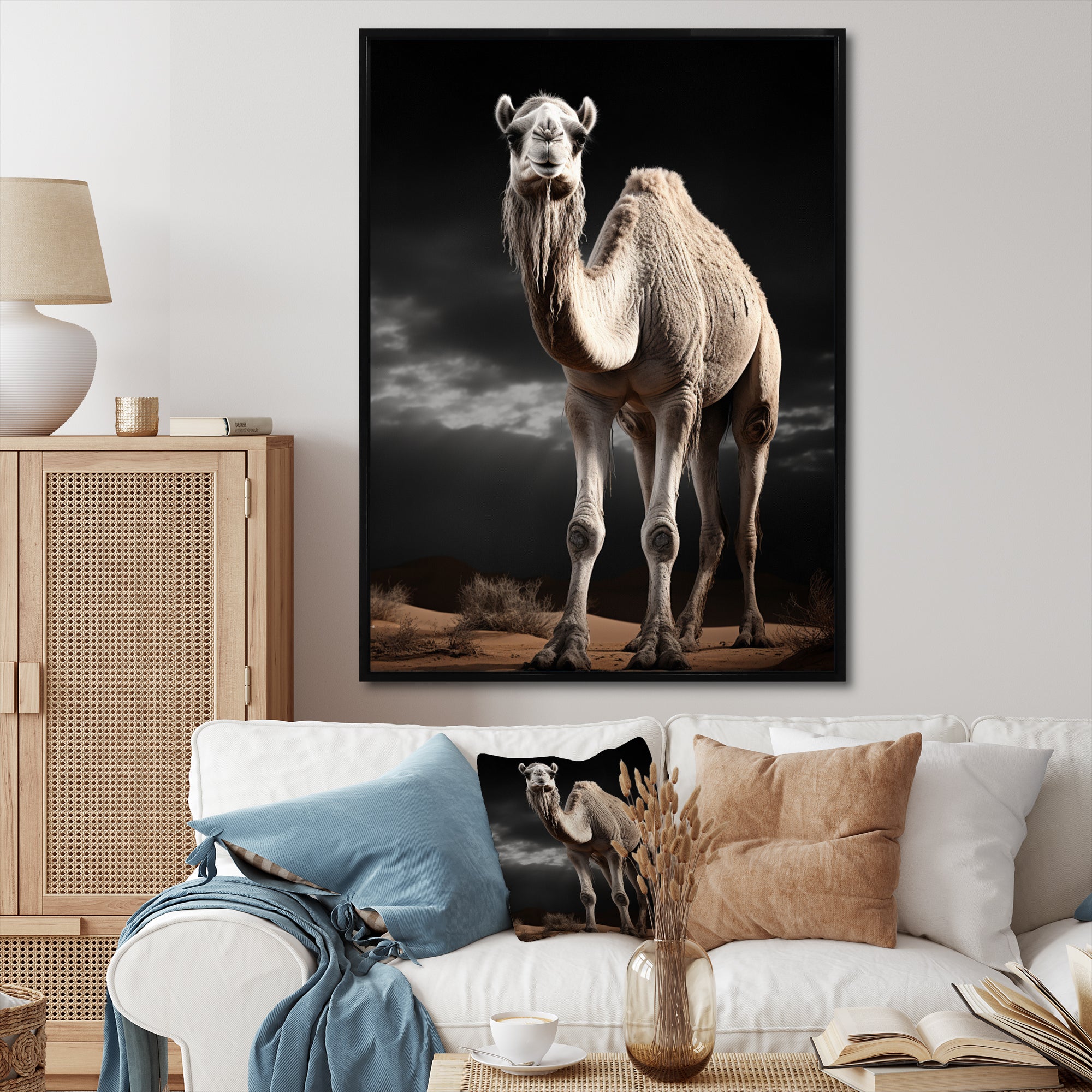 Camel Graceful Steps - Camel Framed Canvas Art