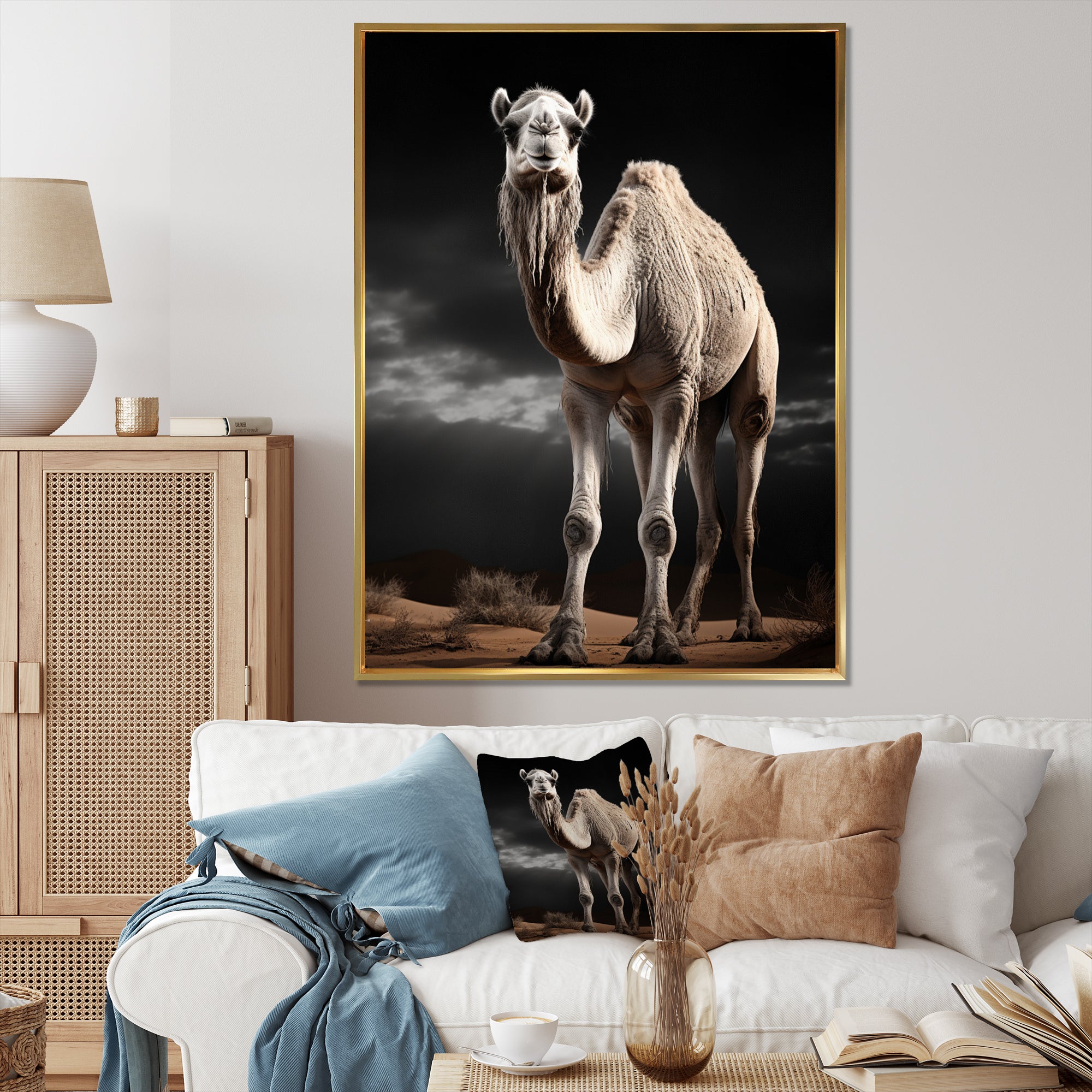 Camel Graceful Steps - Camel Framed Canvas Art