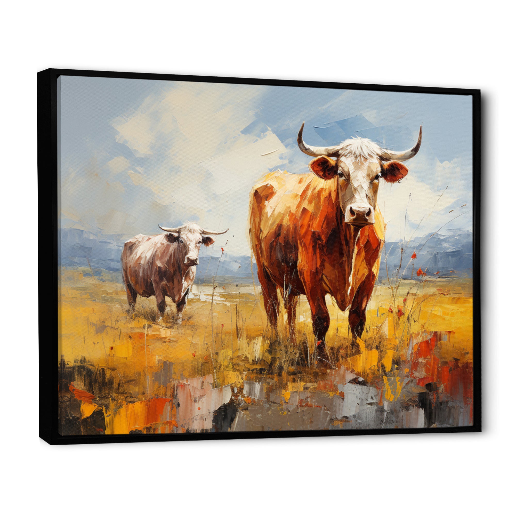 Cattle Pastoral Grazers Collage - Cattle Living Room Wall Art