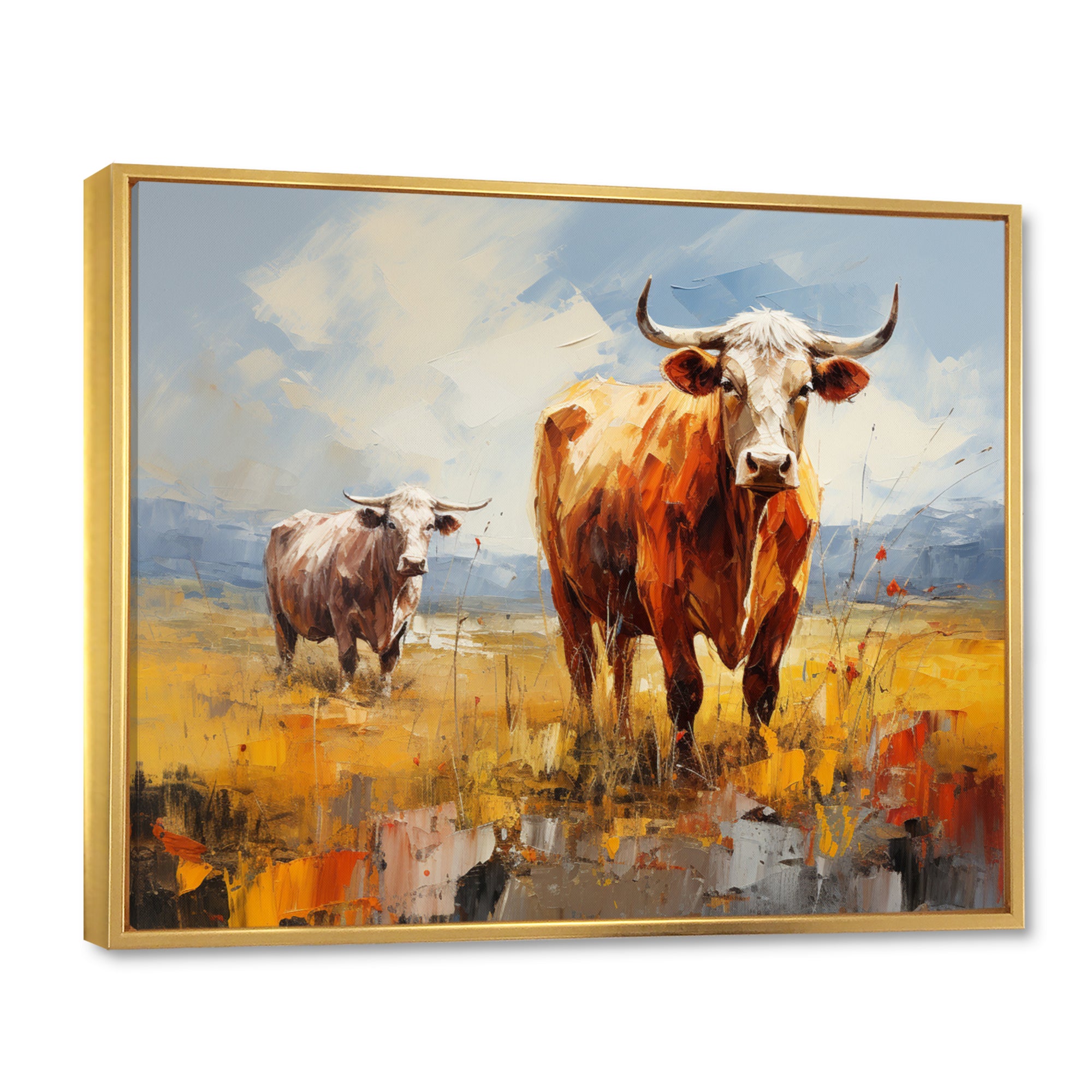 Cattle Pastoral Grazers Collage - Cattle Living Room Wall Art