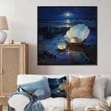 White Clam Midnight Elegance - Clam Canvas Wall Art