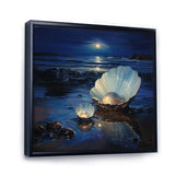 White Clam Midnight Elegance - Clam Canvas Wall Art