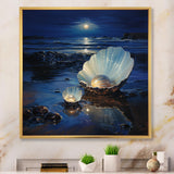 White Clam Midnight Elegance - Clam Canvas Wall Art