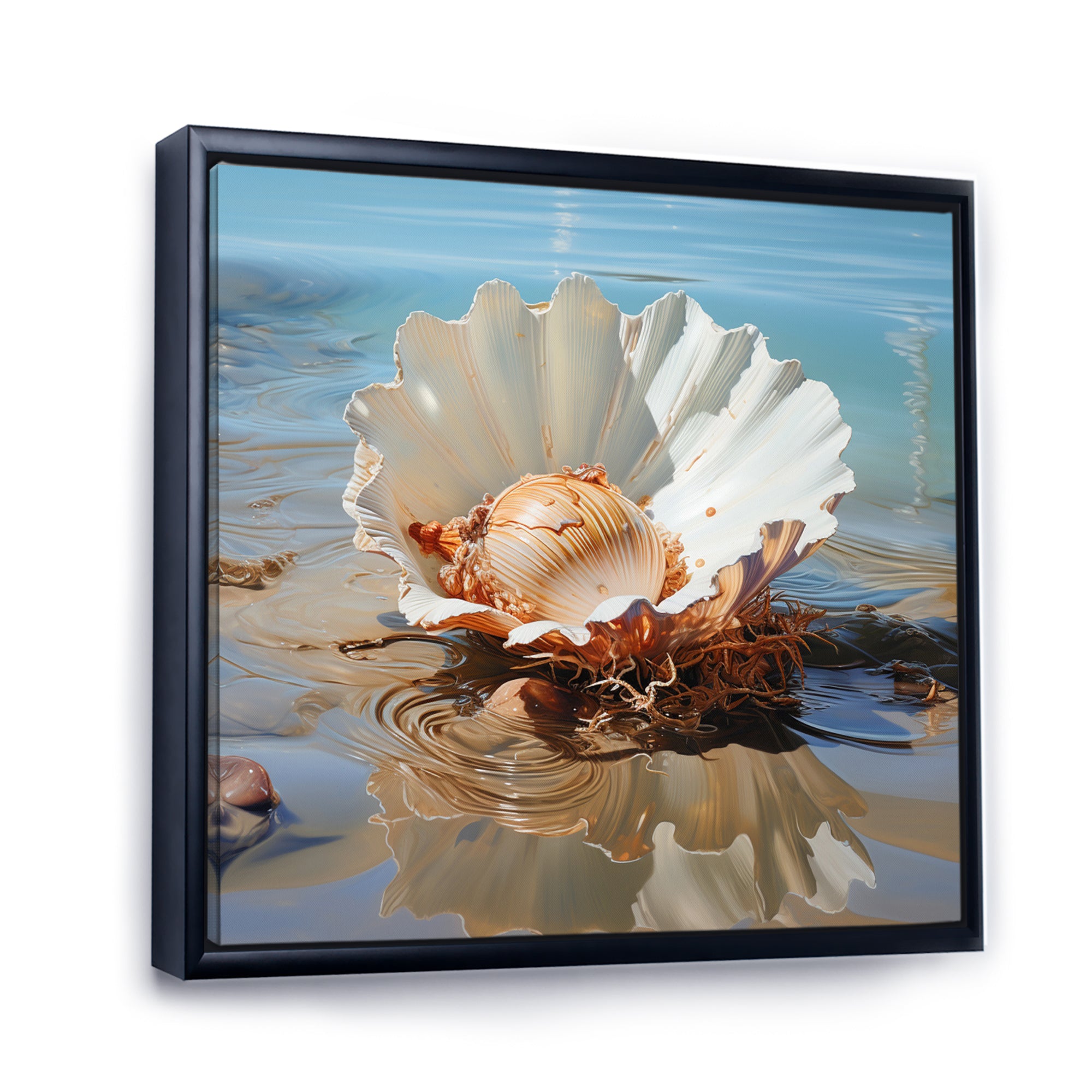 White Clam Ocean Whispers - Clam Wall Art Prints