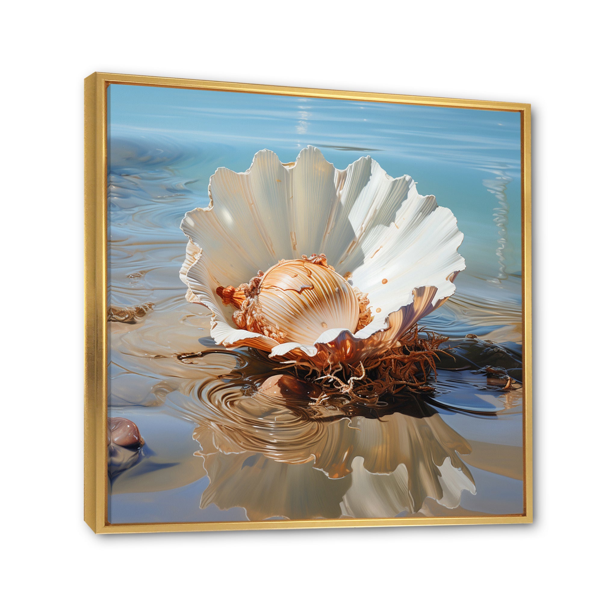 White Clam Ocean Whispers - Clam Wall Art Prints