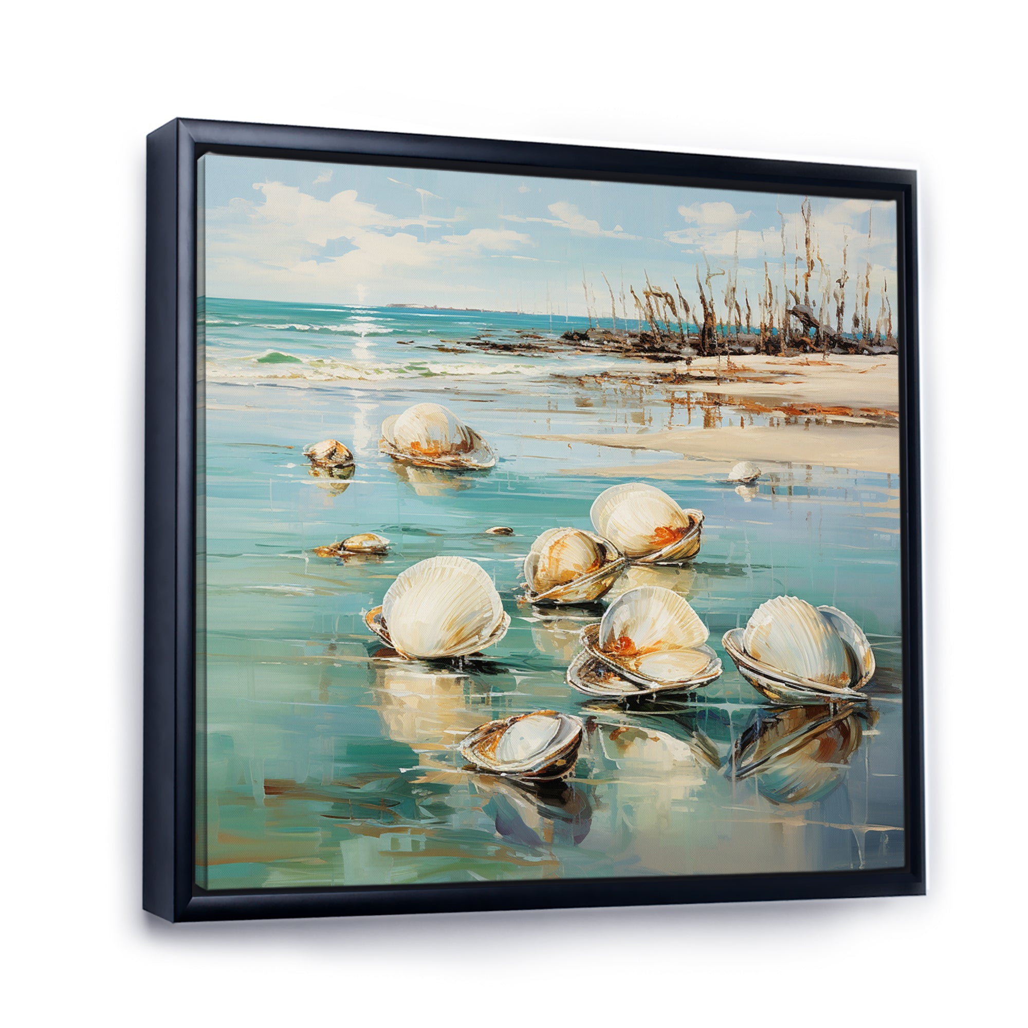 Turquoise Clam Oceanic Rhythm - Turquoise Clam Wall Art