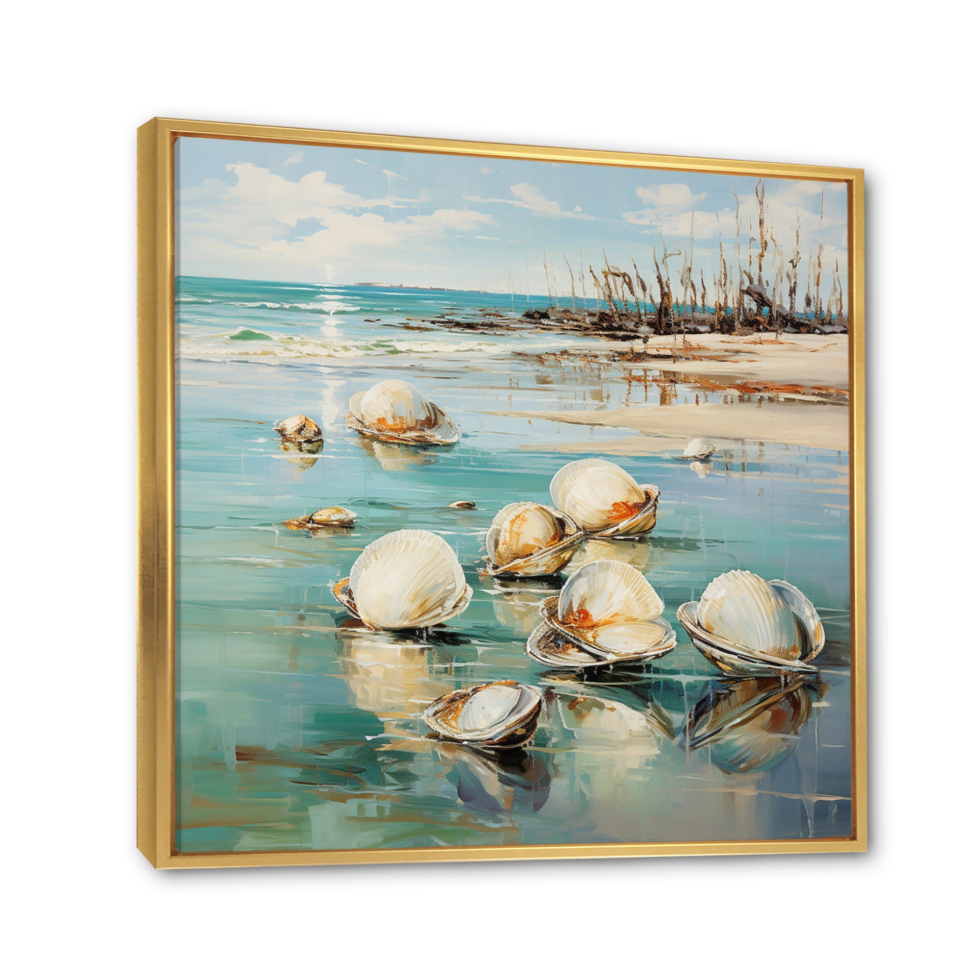 Turquoise Clam Oceanic Rhythm - Turquoise Clam Wall Art