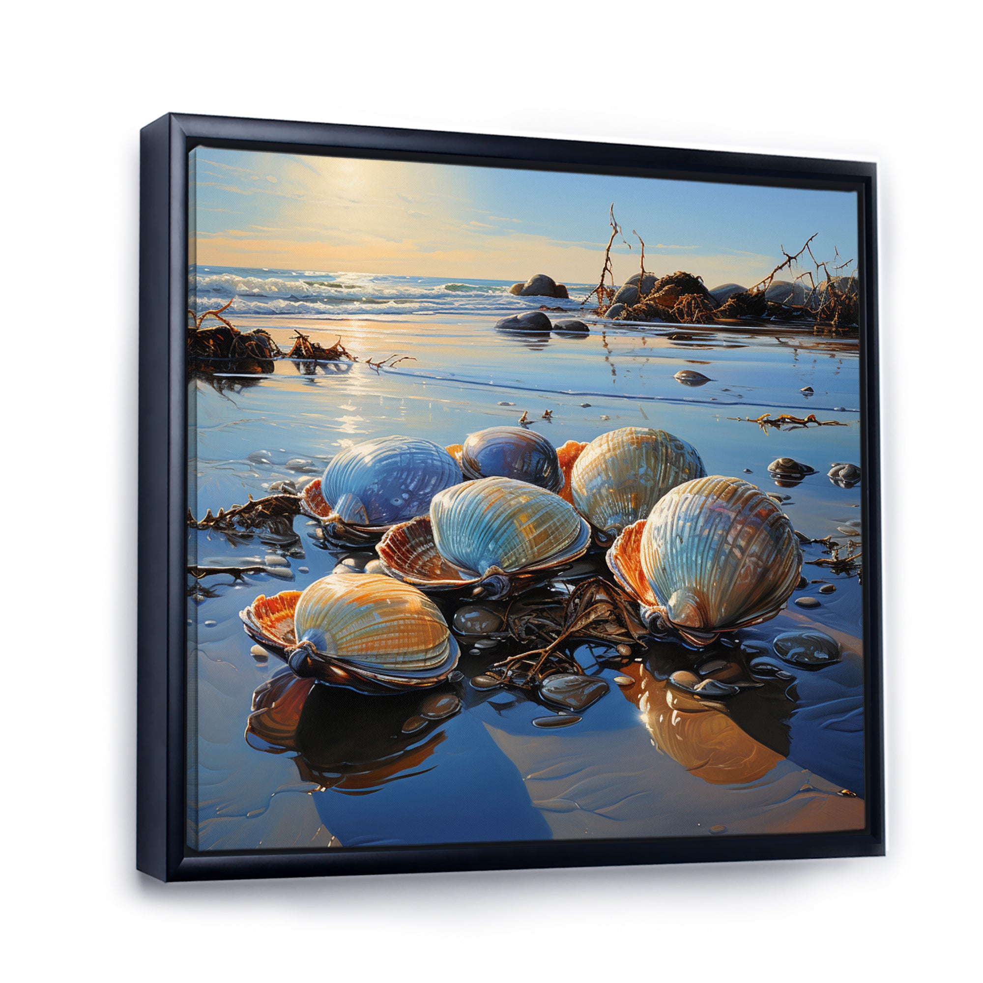 Clam Twilight Treasures - Clam Canvas Wall Art