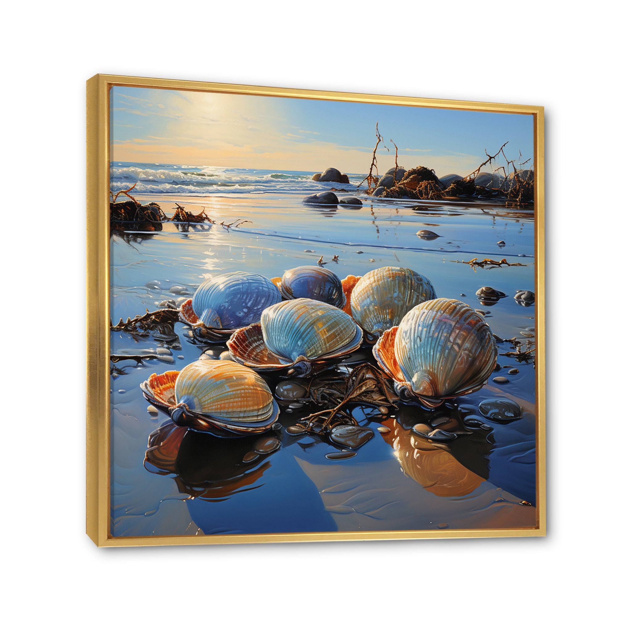 Clam Twilight Treasures - Clam Canvas Wall Art