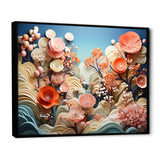 Coral Vibrant Reef Geometric - Coral Large Canvas Wall Art