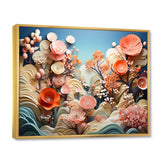Coral Vibrant Reef Geometric - Coral Large Canvas Wall Art