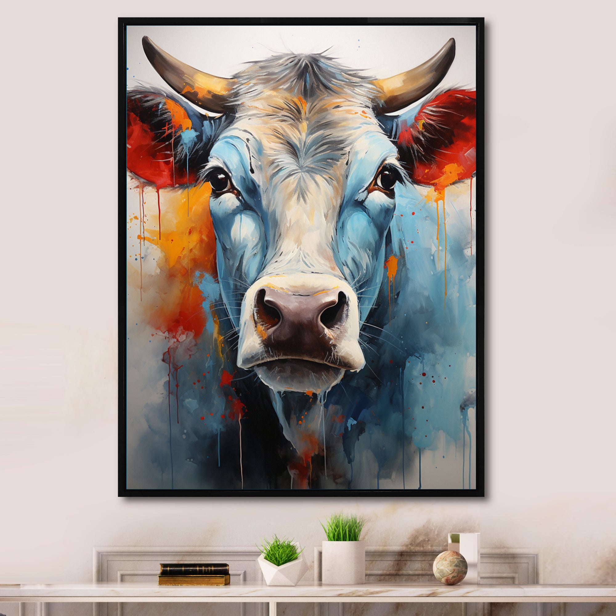 Cow Wisdom - Orange Cow Wall Art