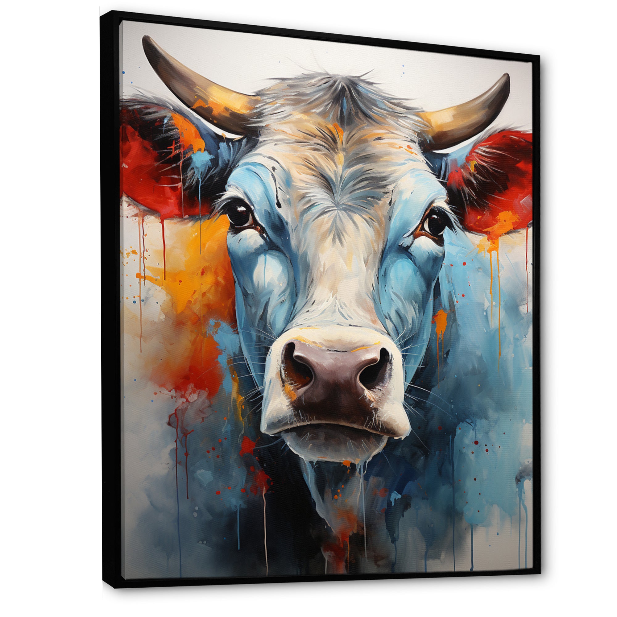 Cow Wisdom - Orange Cow Wall Art