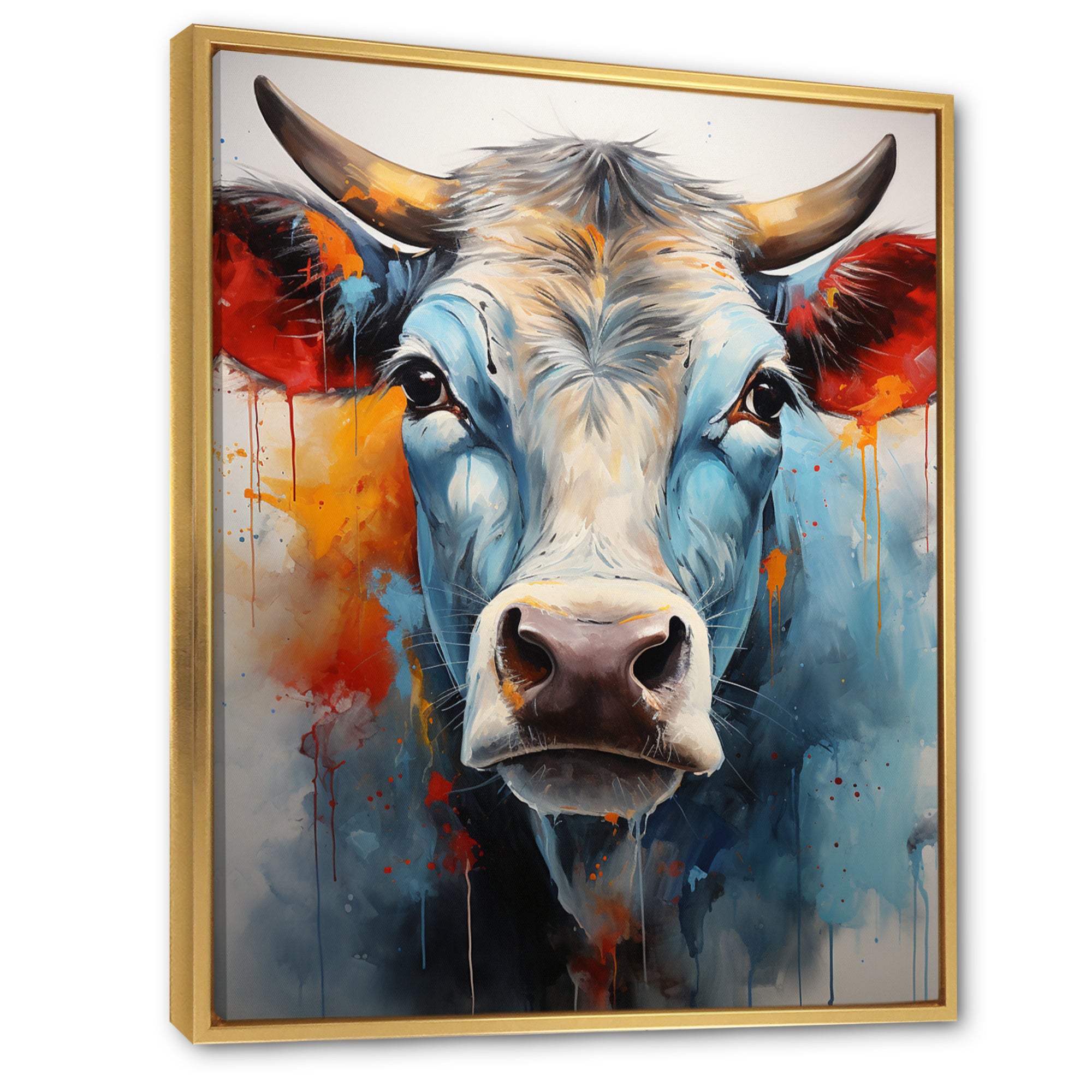 Cow Wisdom - Orange Cow Wall Art