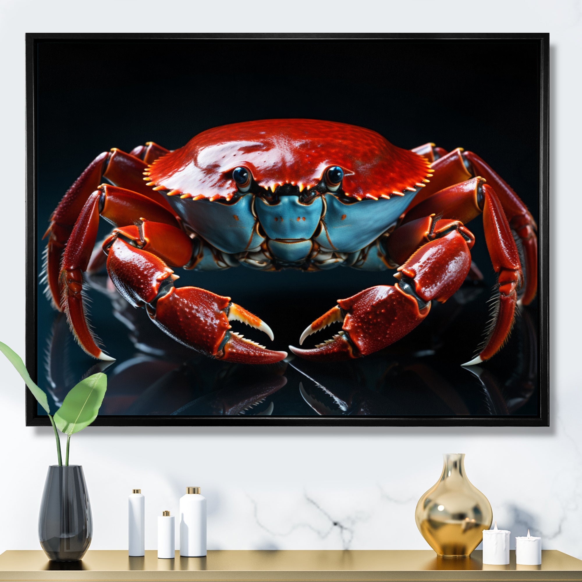 Crab Portrait - Crab Canvas Wall Art