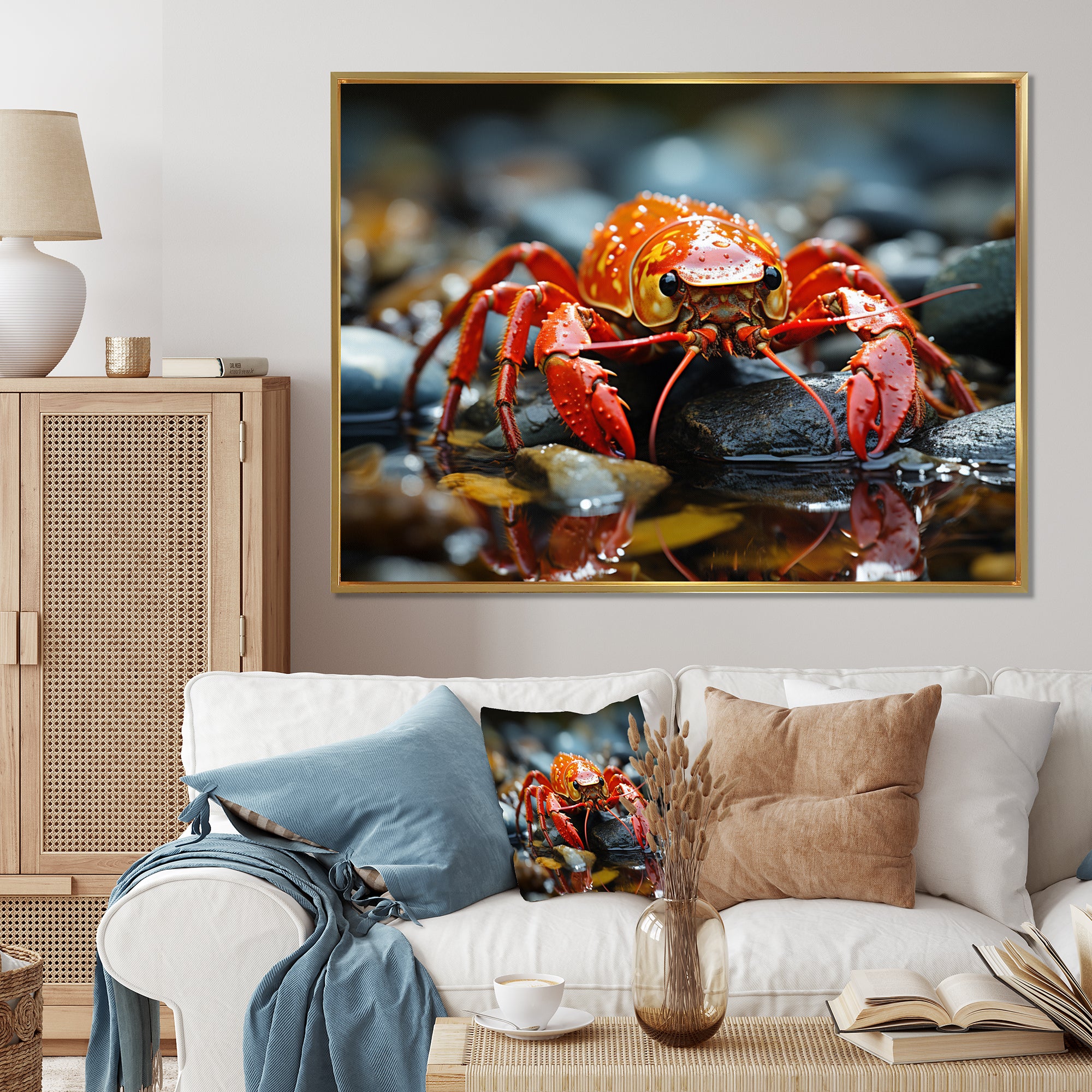 Crayfish River Jewels - Crayfish Large Canvas Wall Art