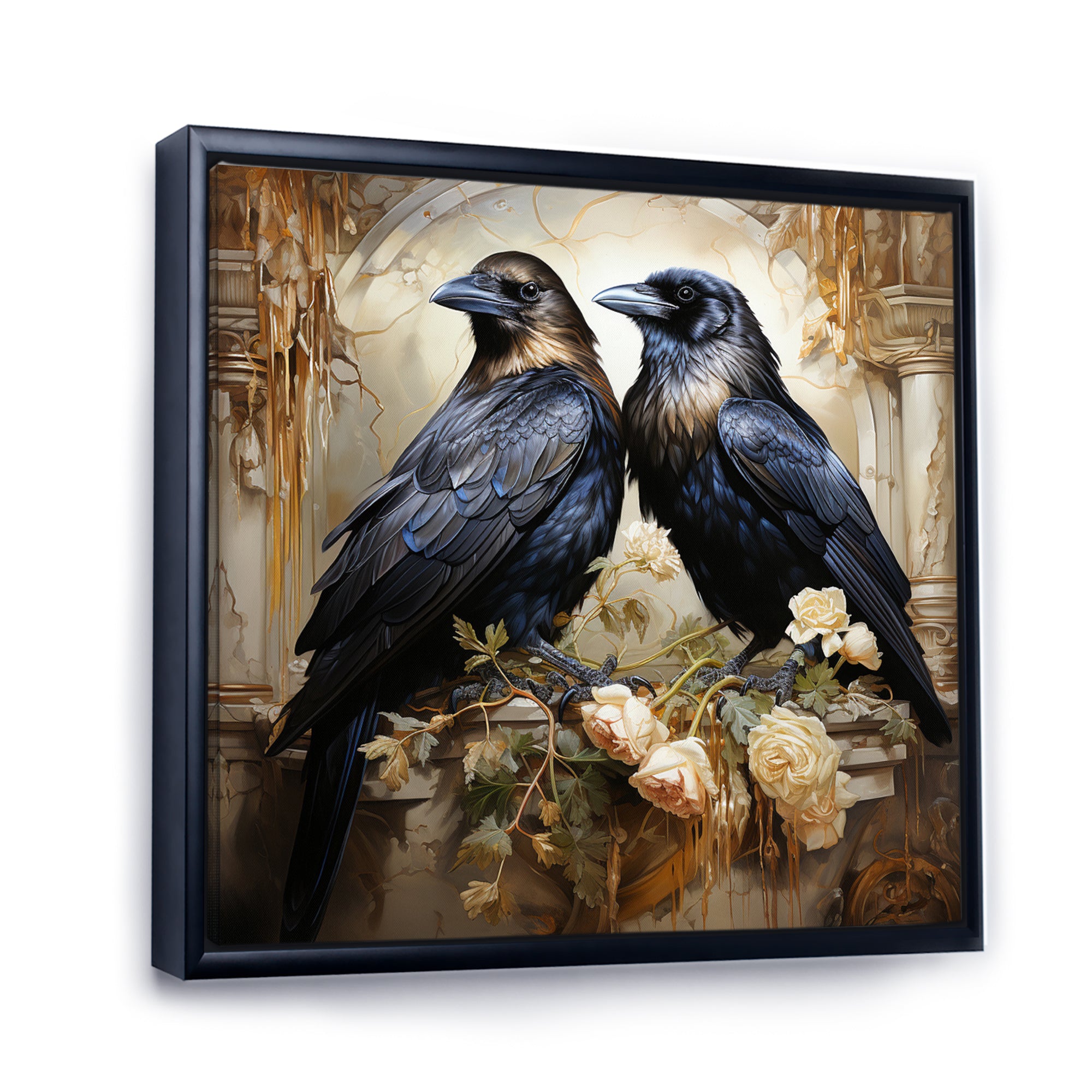 Crow Golden Elegance - Crow Wall Decor