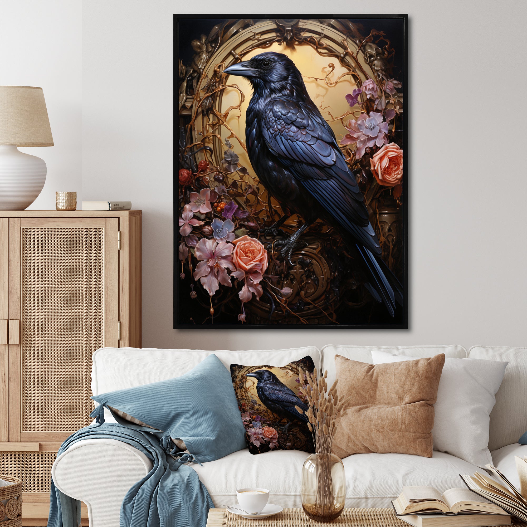 Crow Opulent Oath - Crow Canvas Wall Art