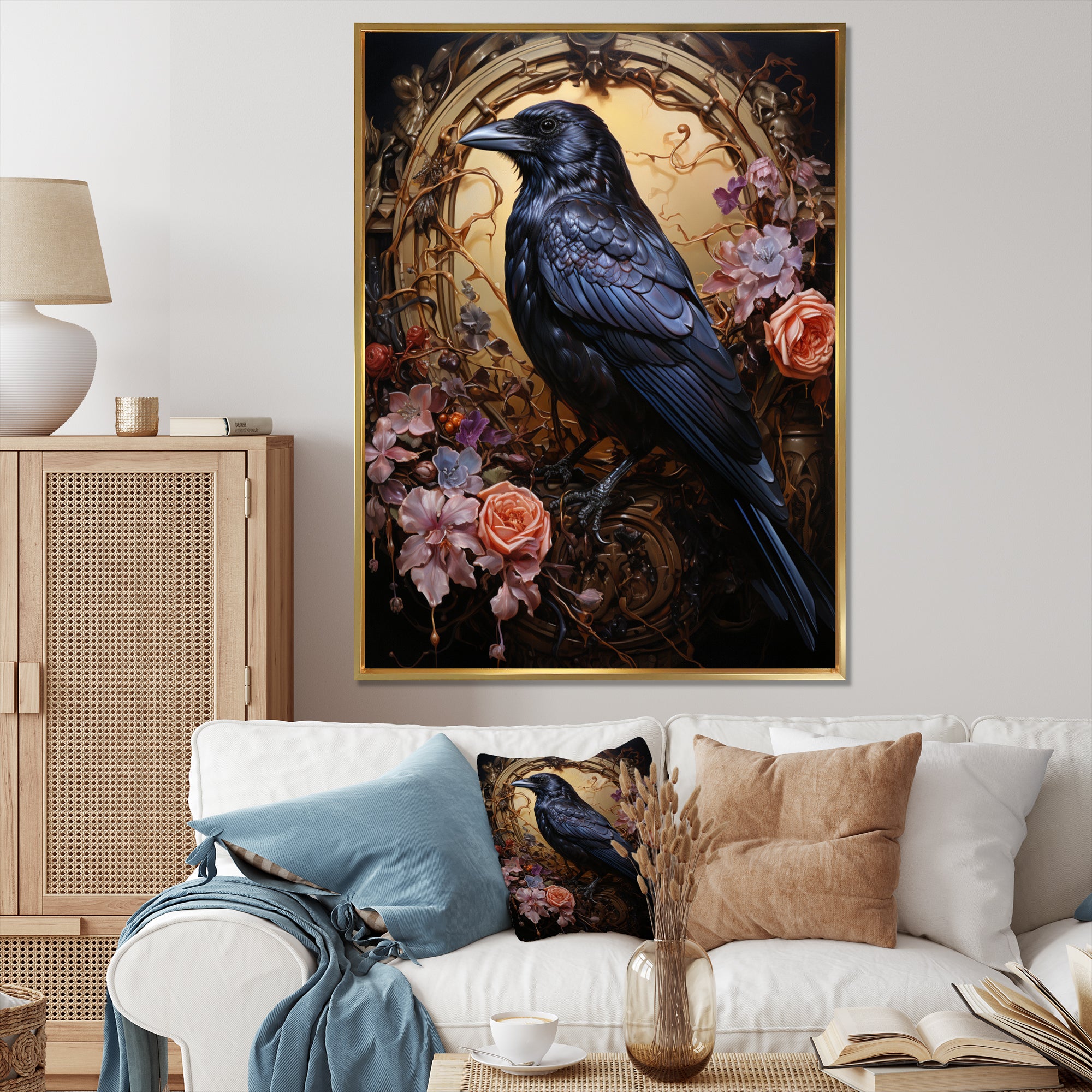 Crow Opulent Oath - Crow Canvas Wall Art