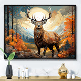 Deer Abstracted Forest - Deer Wall Art Prints