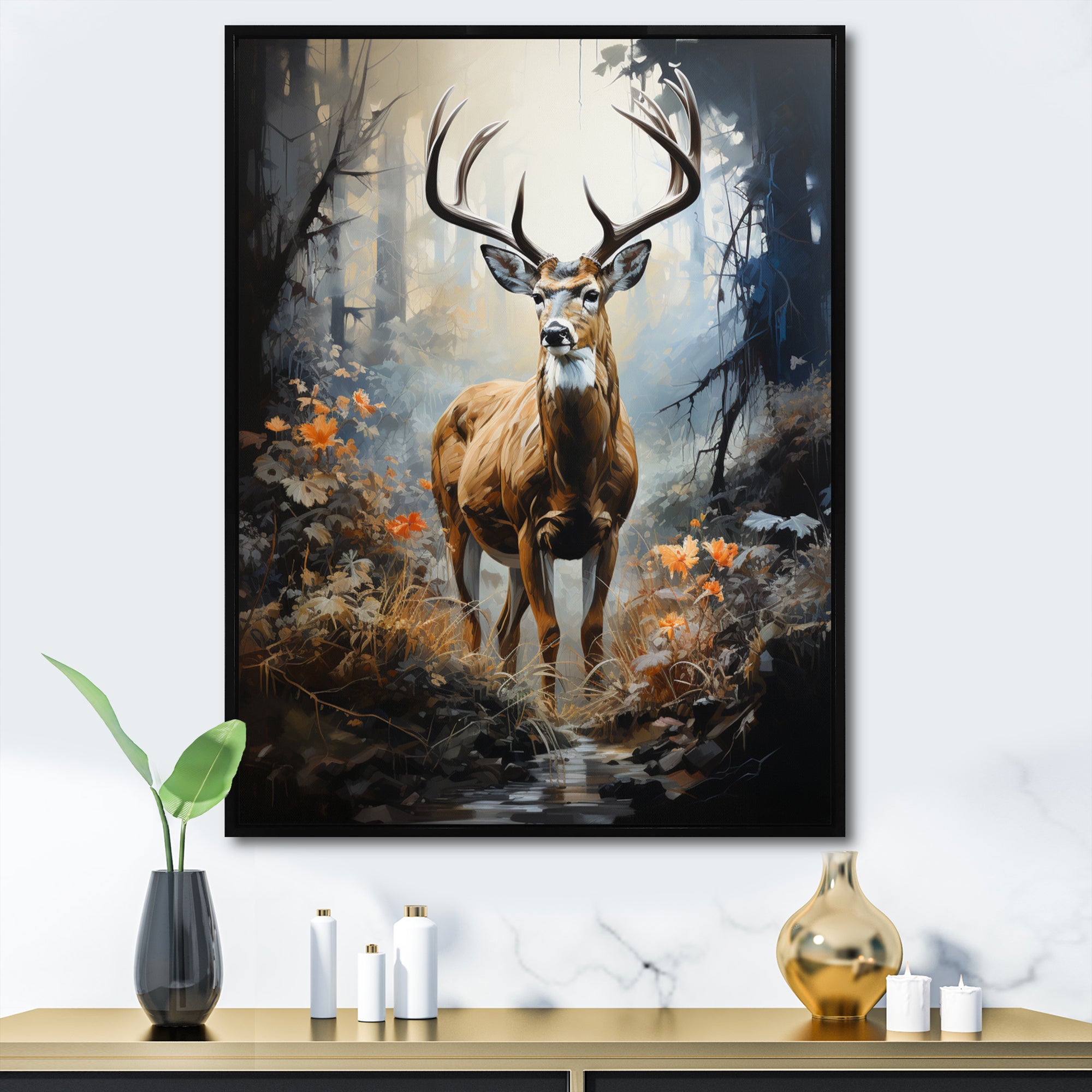 Deer Dappled Twilight - Deer Home Decor Art