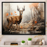 Deer Rustic Elegance - Deer Canvas Wall Art